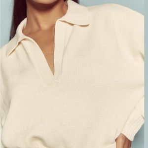 Reformation Francesco Cotton Polo Sweater (gossamer)